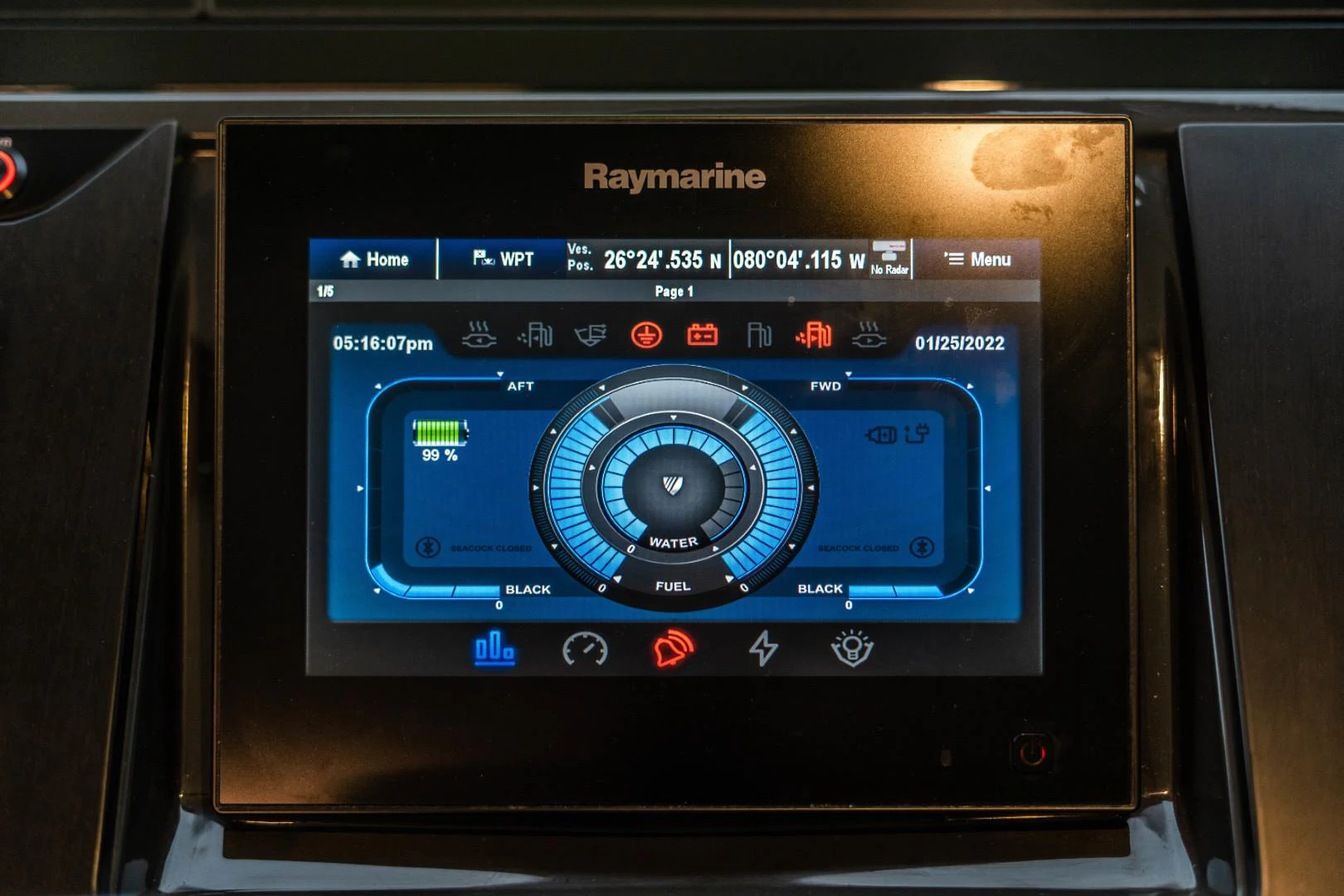 a black electronic device aboard BLIND DATE Yacht for Sale