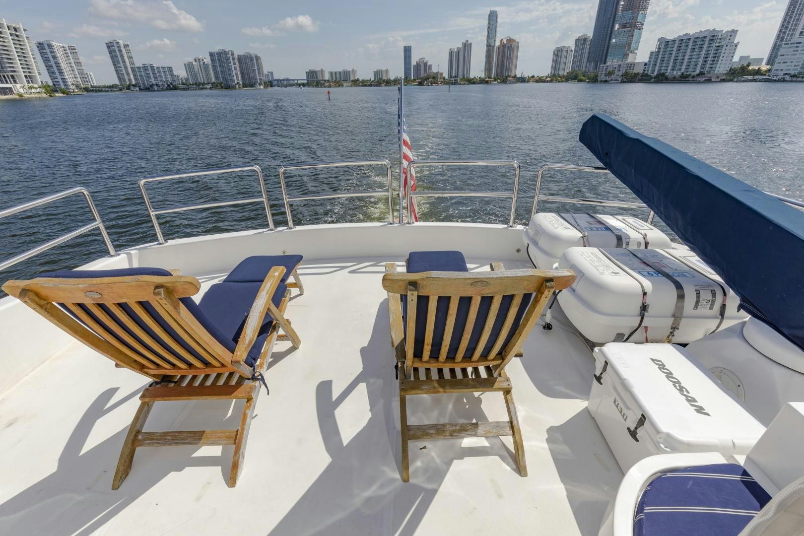 a chair on a boat aboard VIAGGIO Yacht for Sale