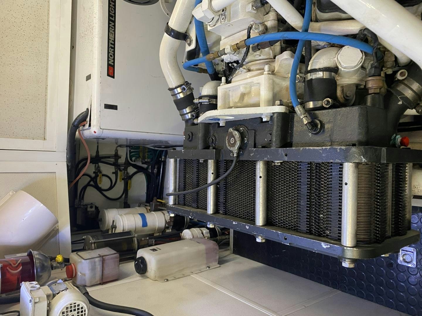 a machine with a blue handle aboard VIAGGIO Yacht for Sale