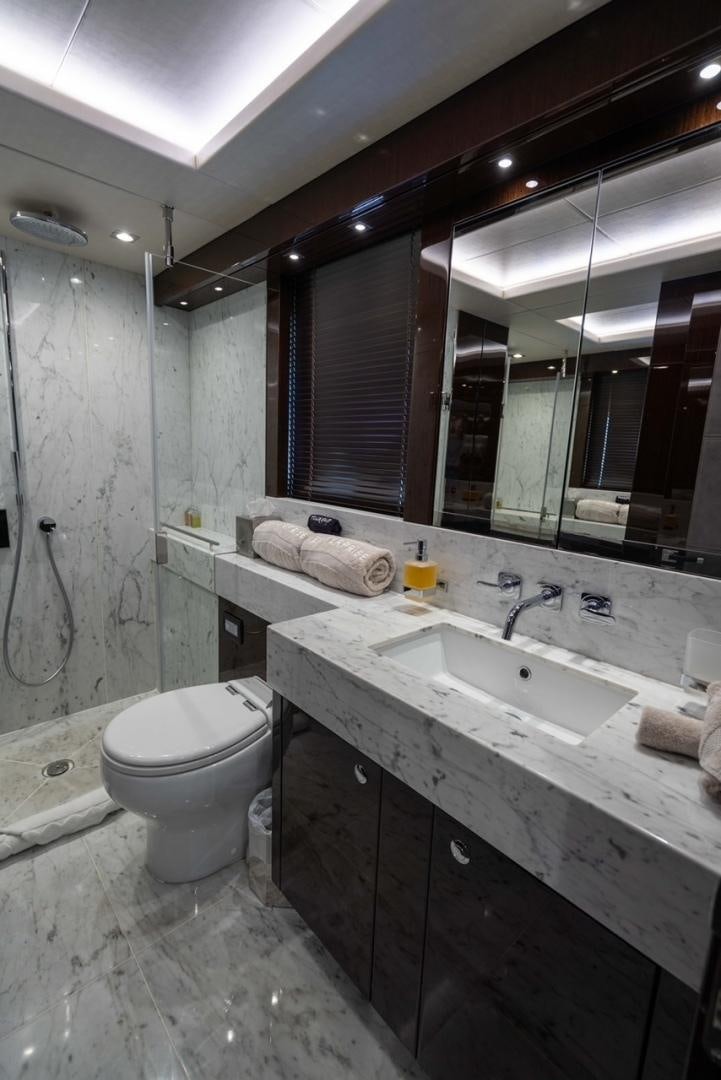 a bathroom with a sink and toilet aboard ENTERPRISE Yacht for Sale