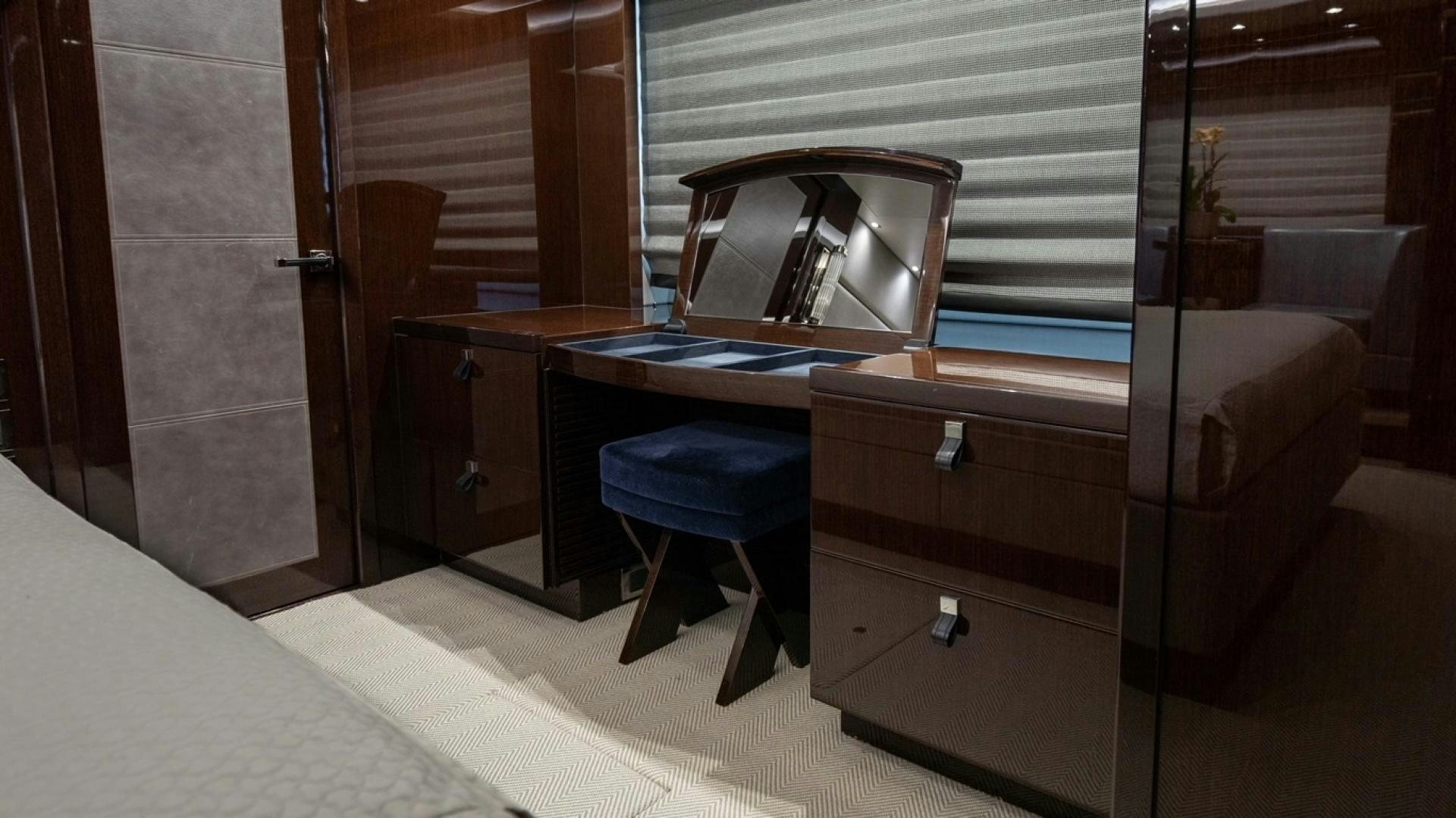 a desk and chair in a room aboard ENTERPRISE Yacht for Sale