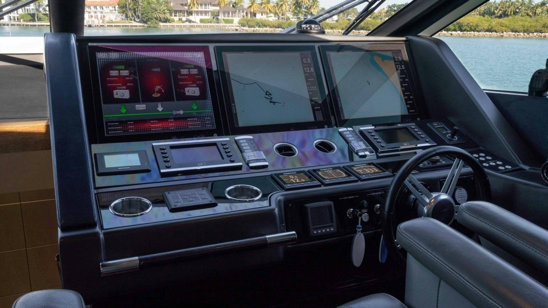 the inside of a car aboard ENTERPRISE Yacht for Sale