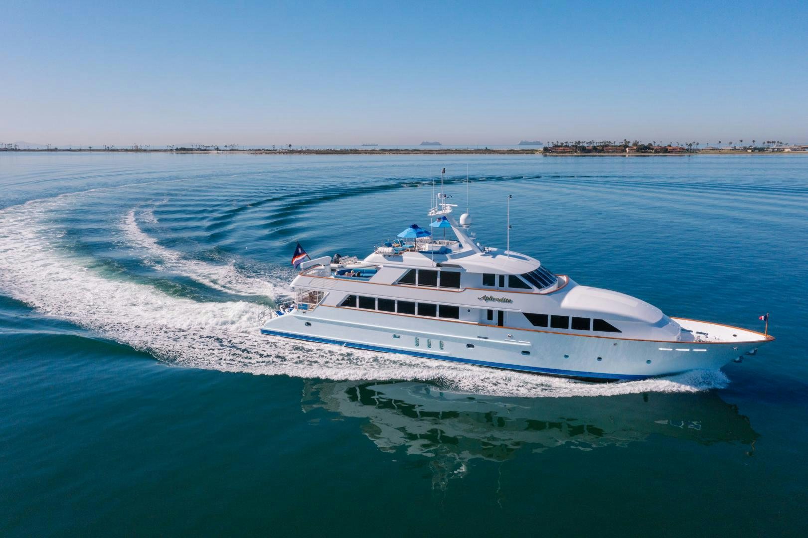 a boat on the water aboard APHRODITE Yacht for Sale