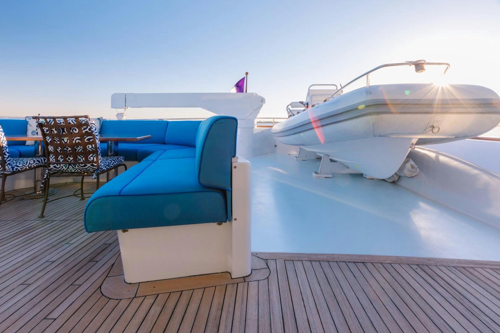 a boat on a dock aboard APHRODITE Yacht for Sale