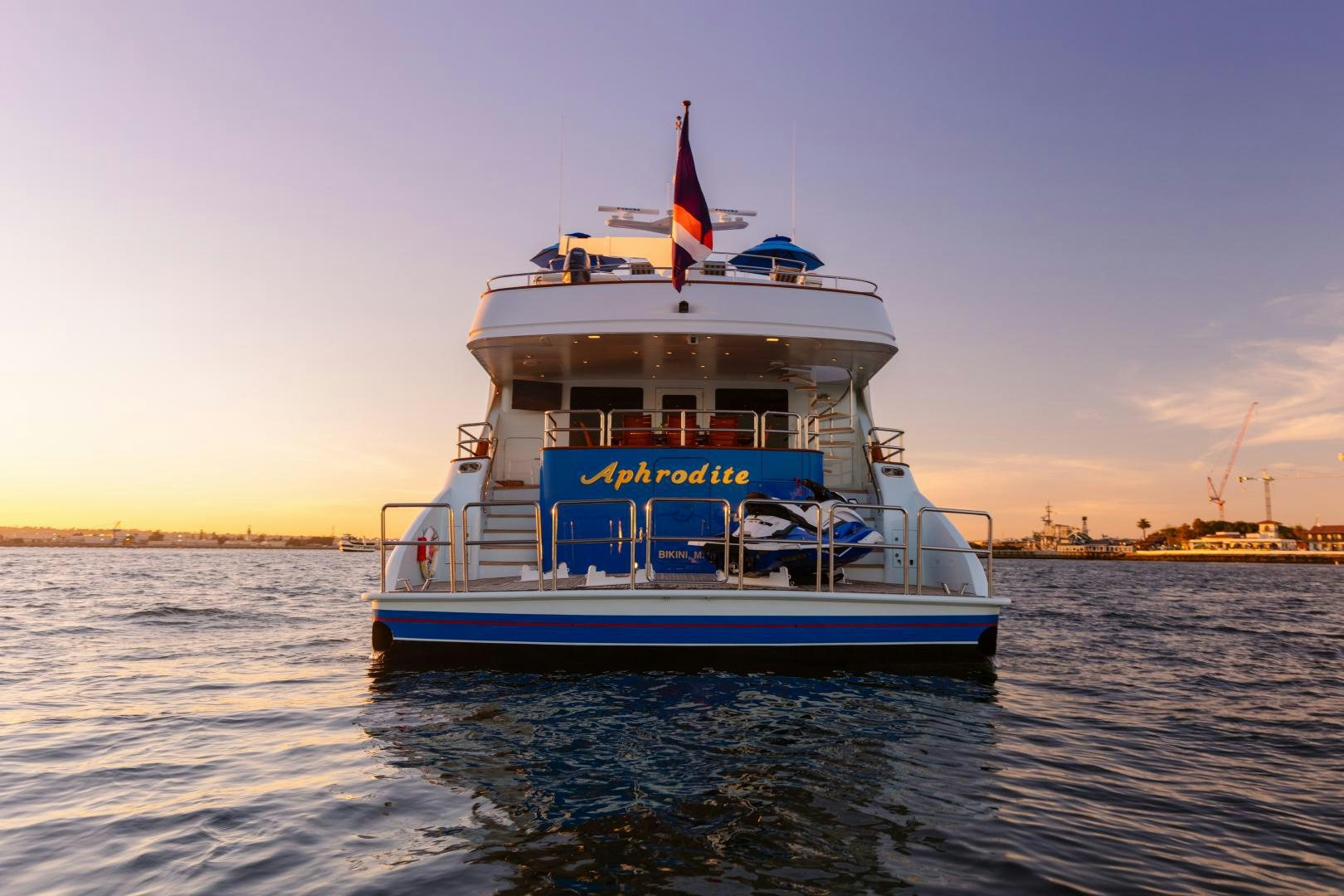 a boat on the water aboard APHRODITE Yacht for Sale