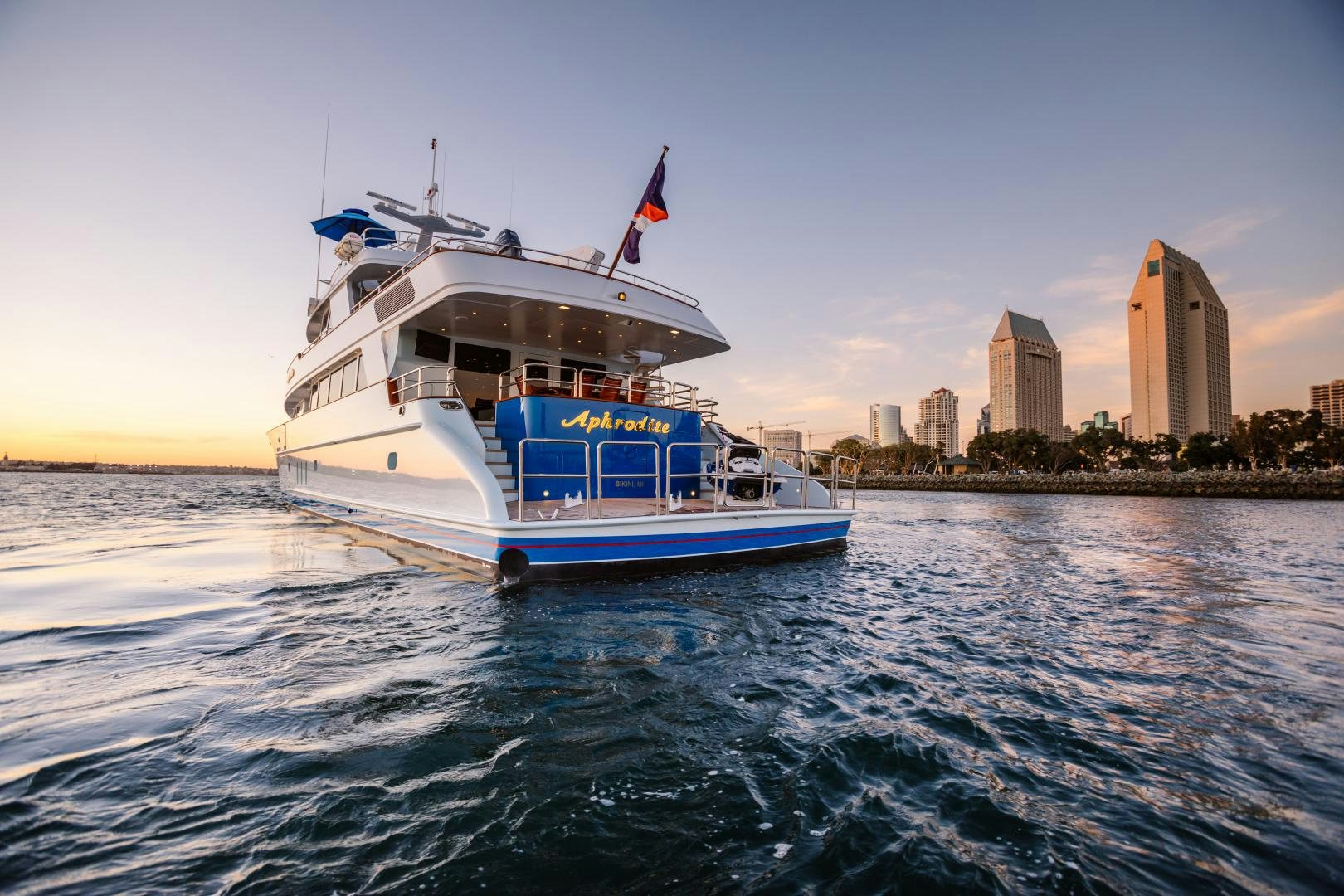 a boat on the water aboard APHRODITE Yacht for Sale