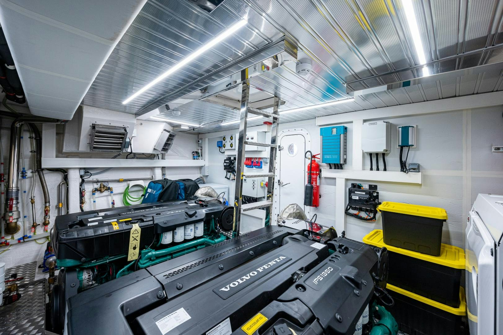 a room with machinery and equipment aboard LEBRADA Yacht for Sale