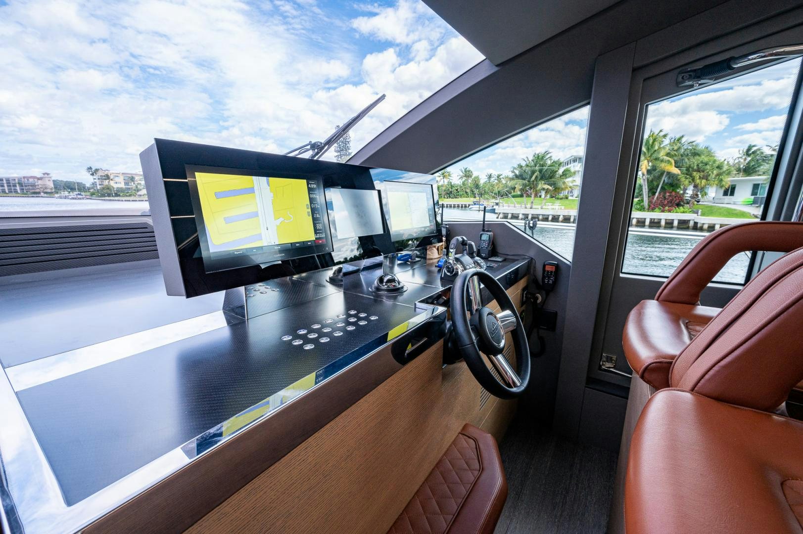 inside of a car aboard LEBRADA Yacht for Sale