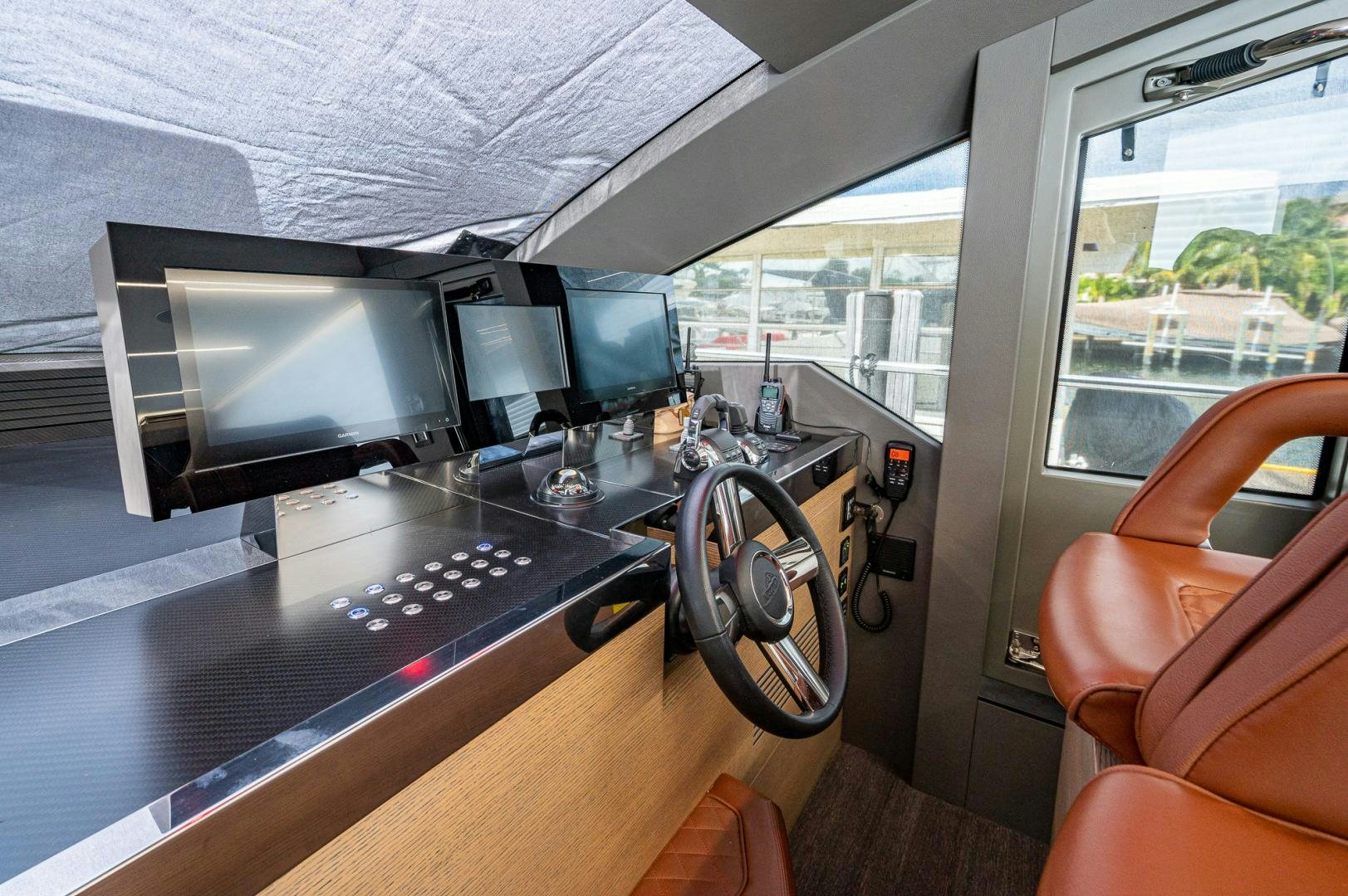 a vehicle with computers on it aboard LEBRADA Yacht for Sale