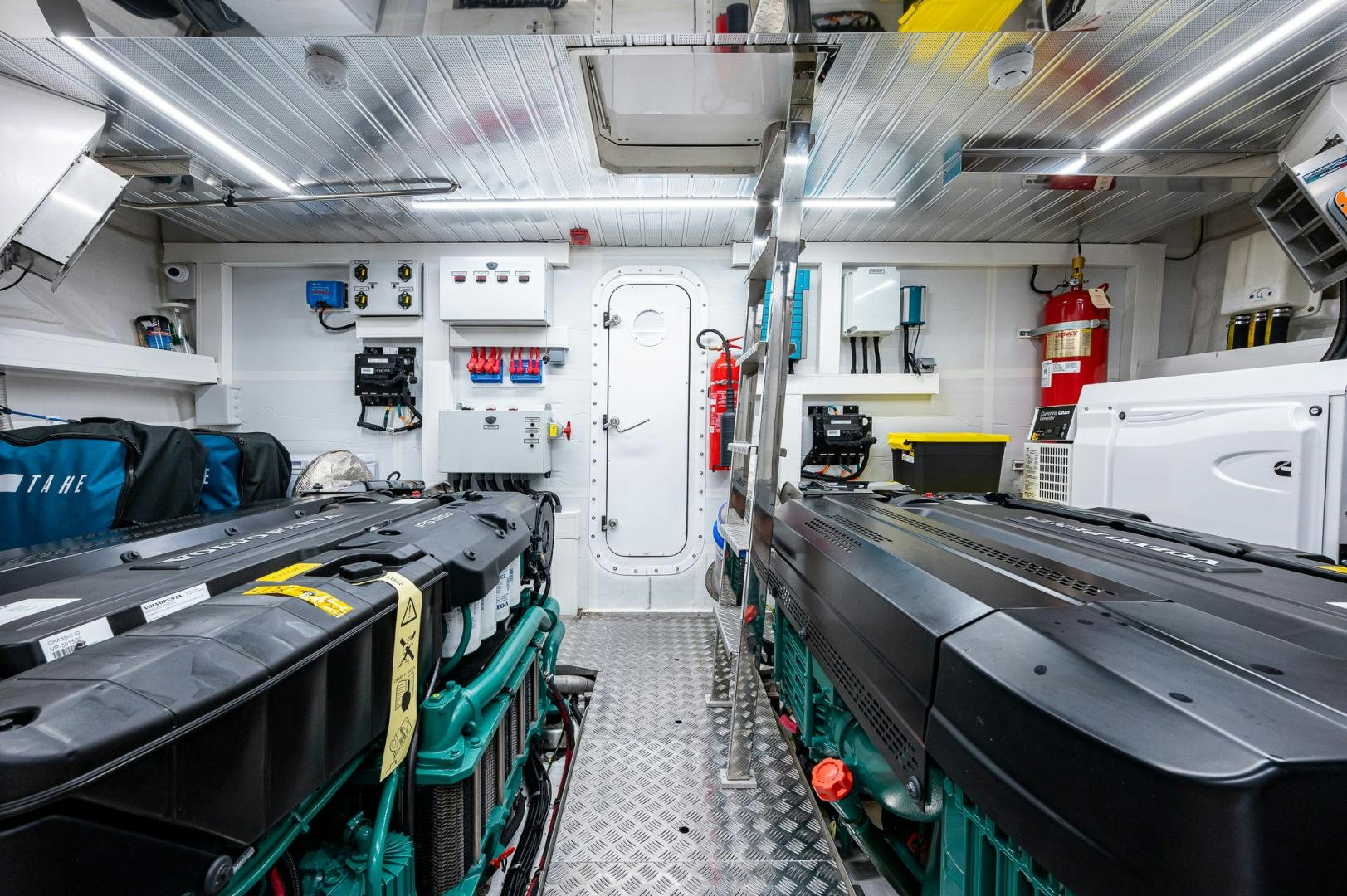 a room with machinery and equipment aboard LEBRADA Yacht for Sale