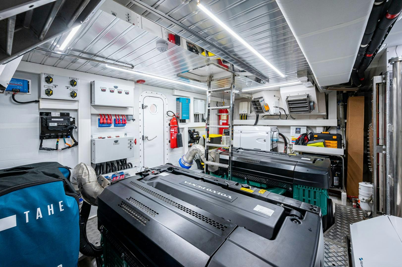 a room with machines and equipment aboard LEBRADA Yacht for Sale