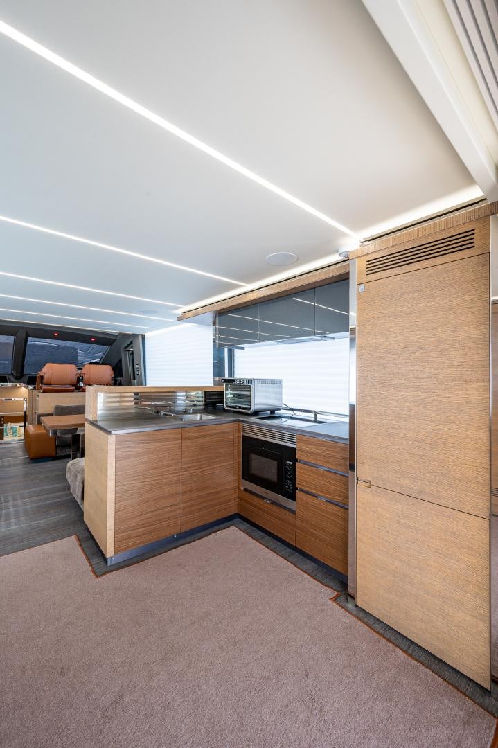 a room with a large open door aboard LEBRADA Yacht for Sale