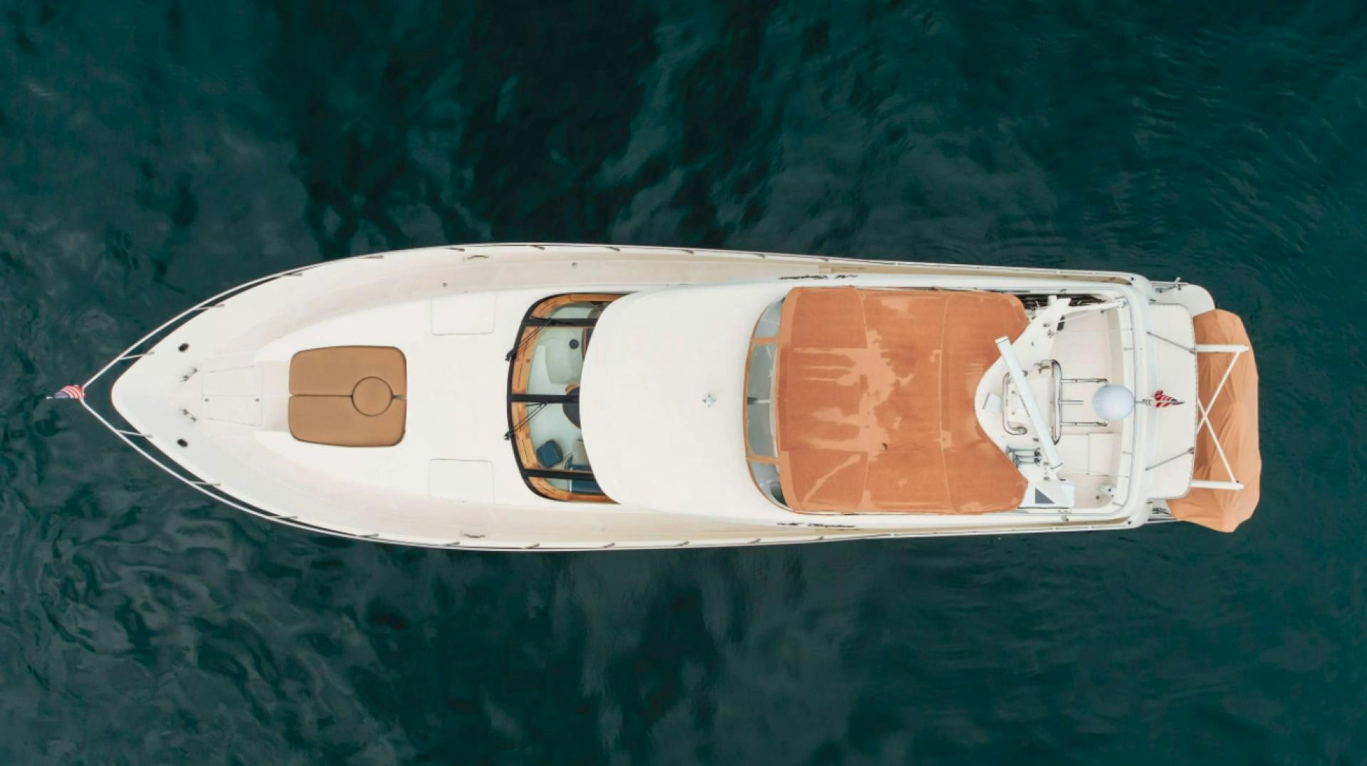 a space ship in the water aboard no exceptions Yacht for Sale