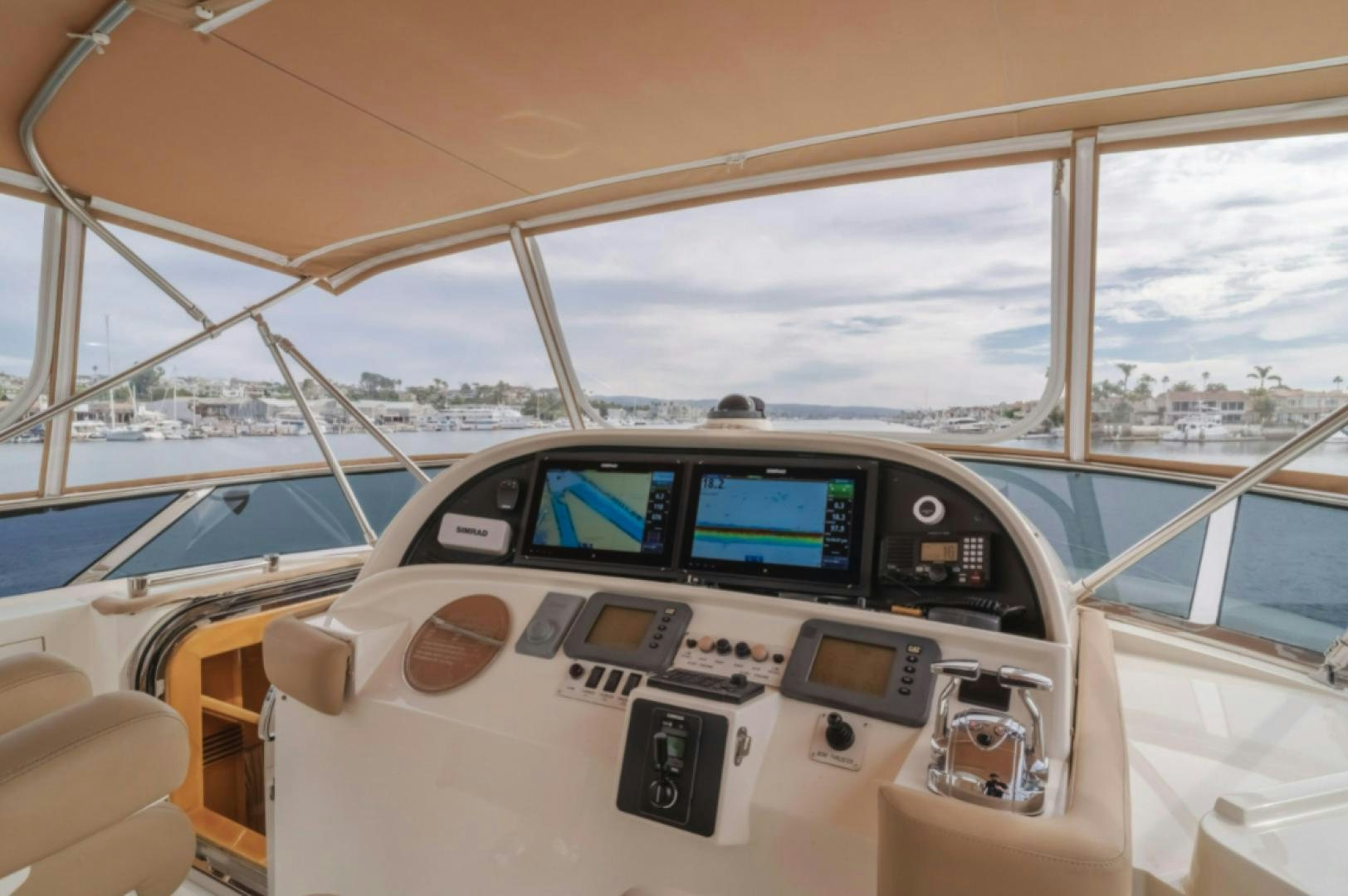 inside of a cockpit aboard no exceptions Yacht for Sale