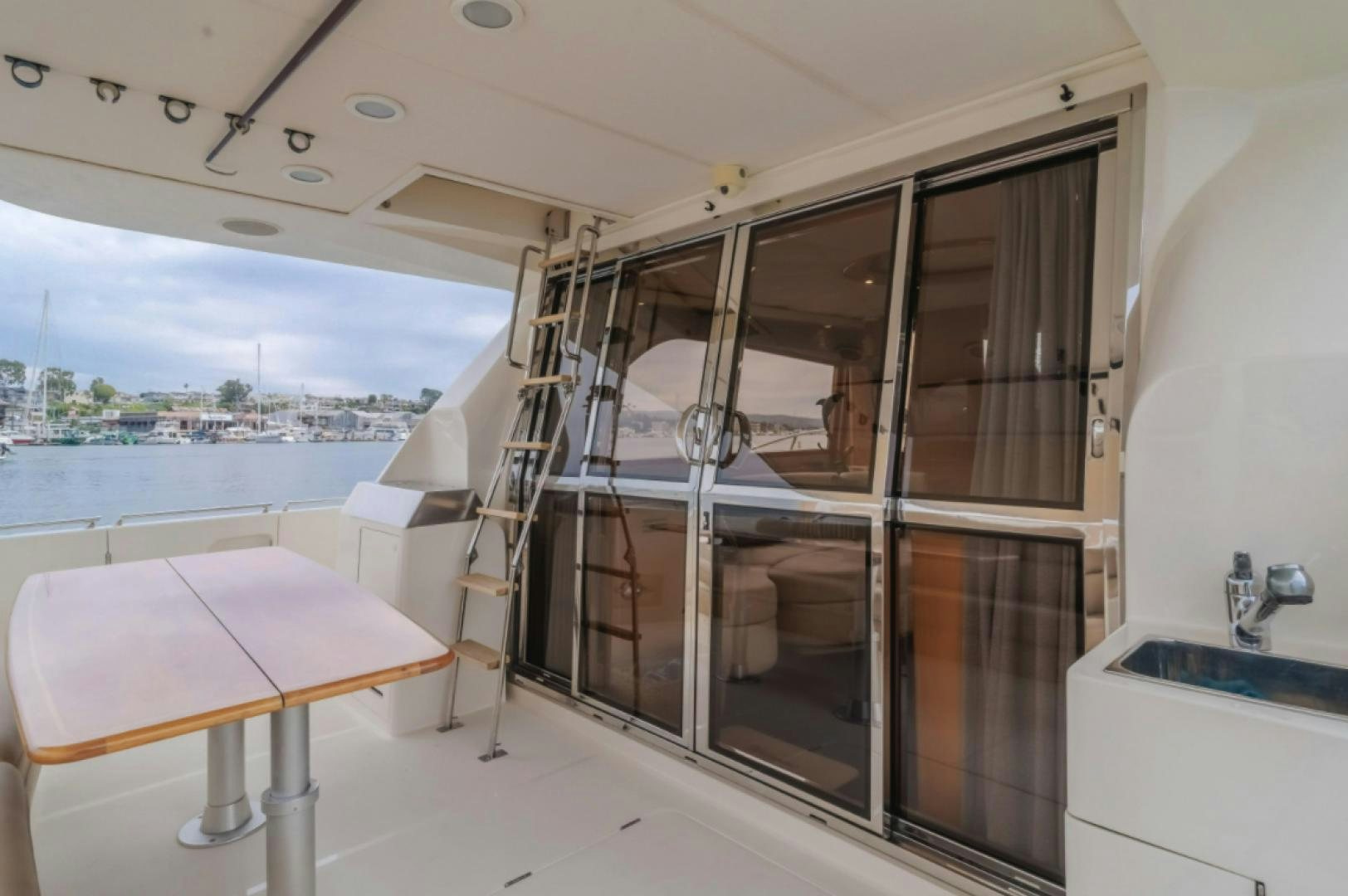 a bathroom with a tub and shower aboard no exceptions Yacht for Sale