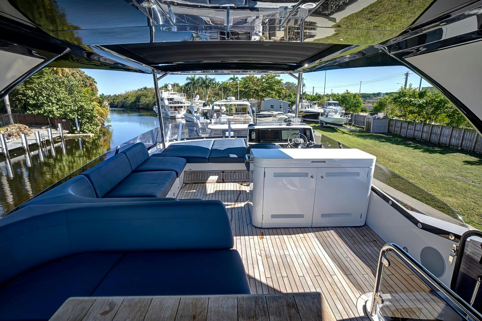 a boat on a deck aboard YOUNG HEARTS Yacht for Sale