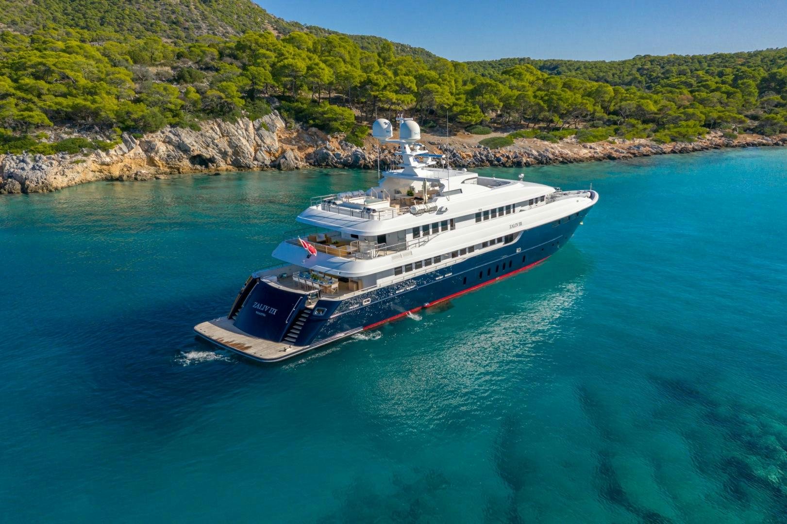 a boat on the water aboard ZALIV III Yacht for Sale