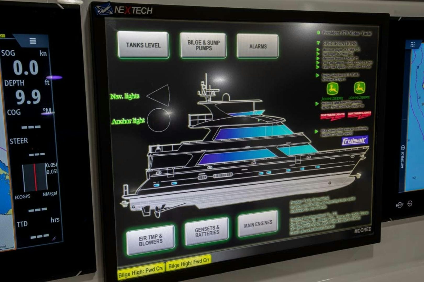 graphical user interface, application aboard LORETTA Yacht for Sale