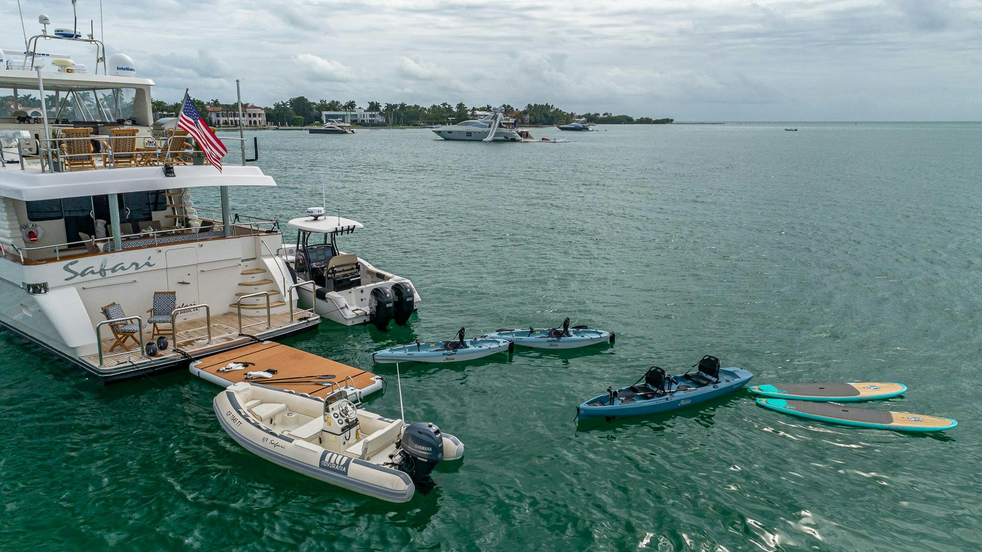 boats in the water aboard SAFARI Yacht for Sale