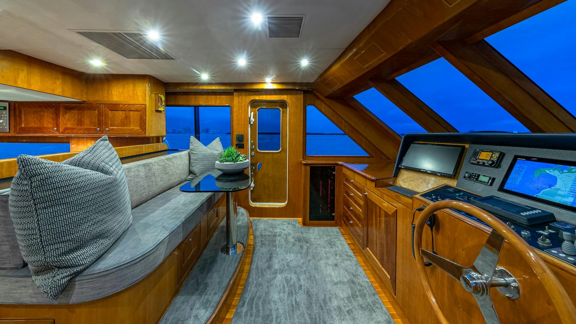 a room with a couch and a television aboard SAFARI Yacht for Sale