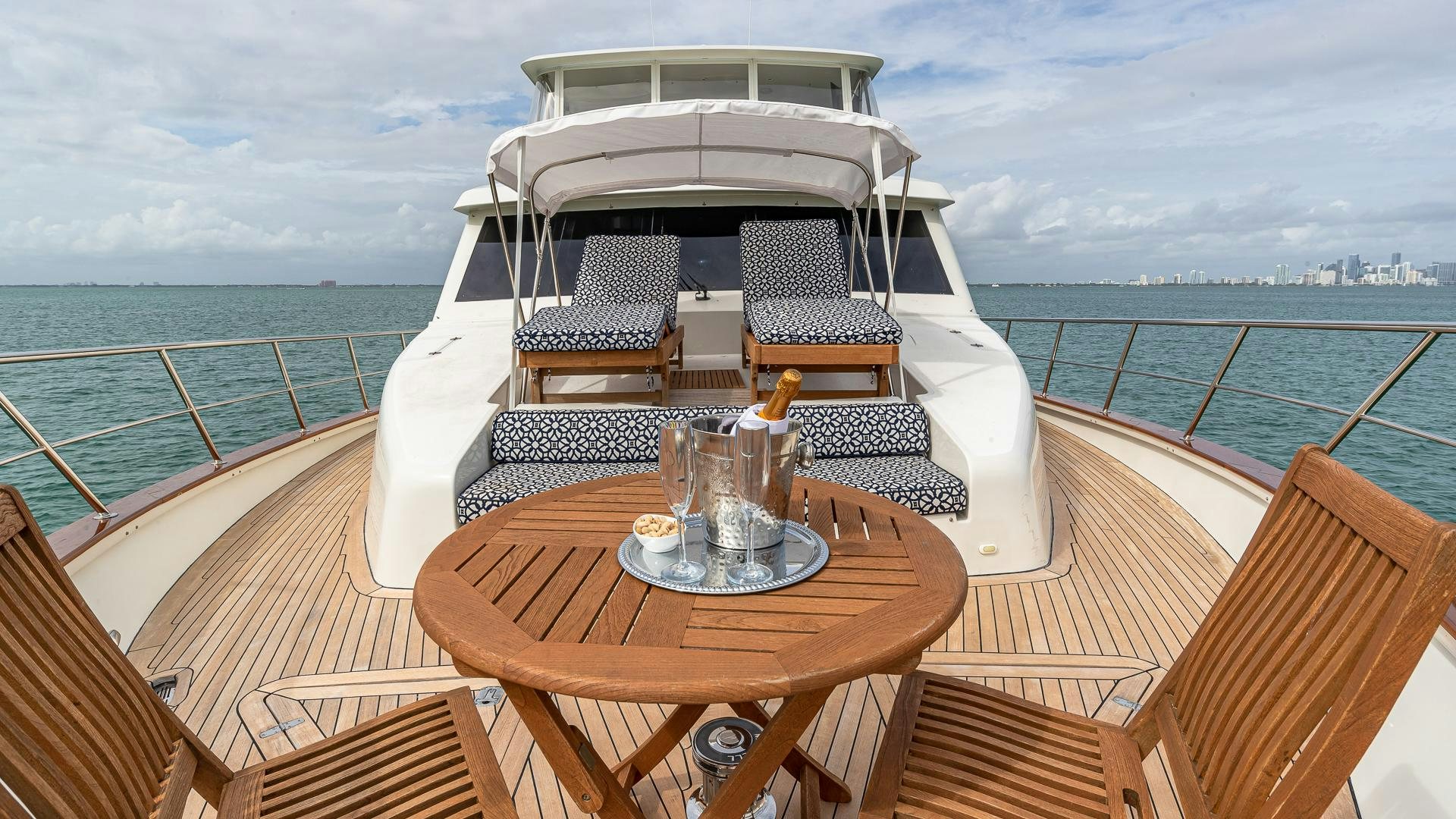 a table on a boat aboard SAFARI Yacht for Sale