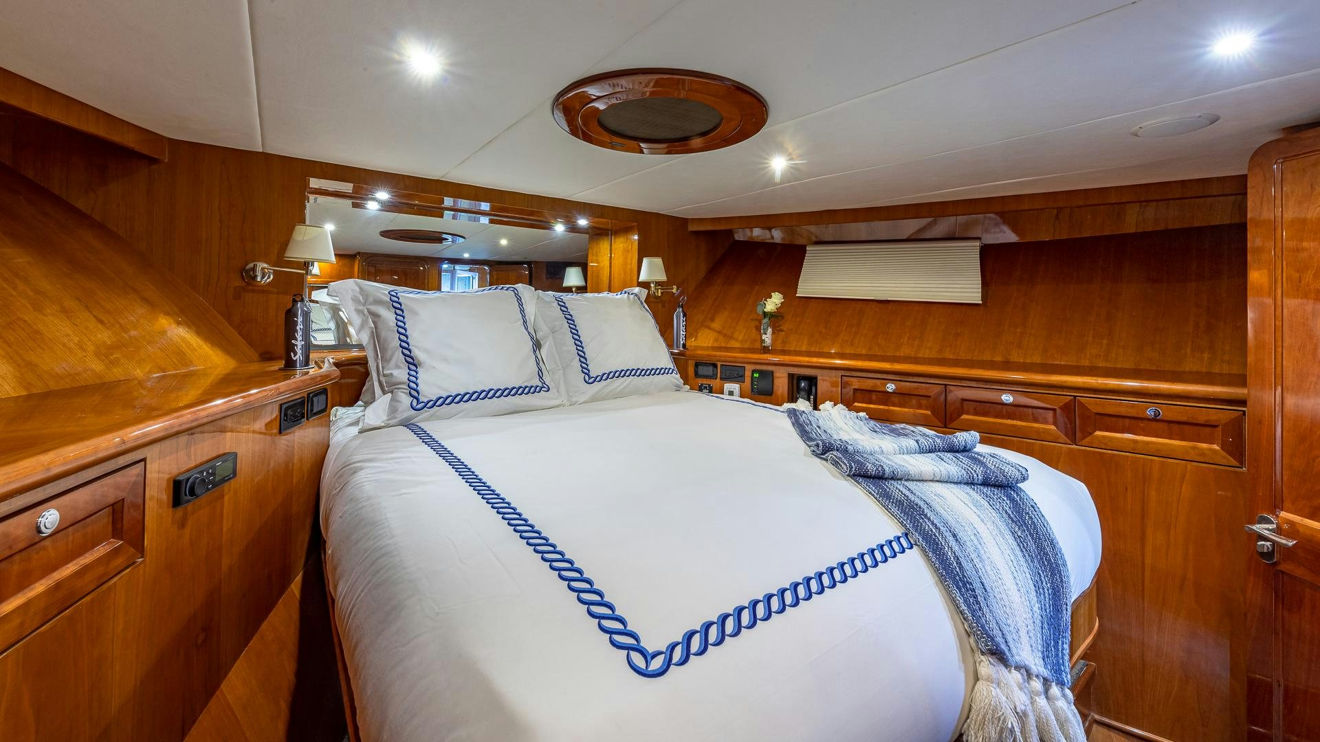a bed in a cabin aboard SAFARI Yacht for Sale
