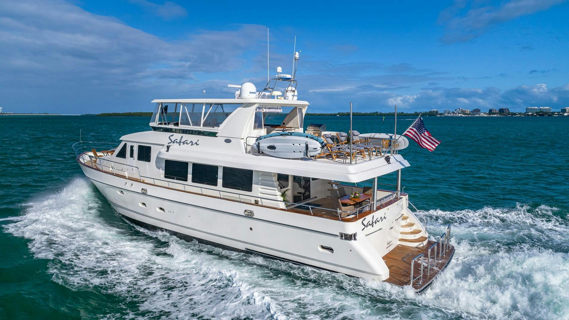 a boat on the water aboard SAFARI Yacht for Sale