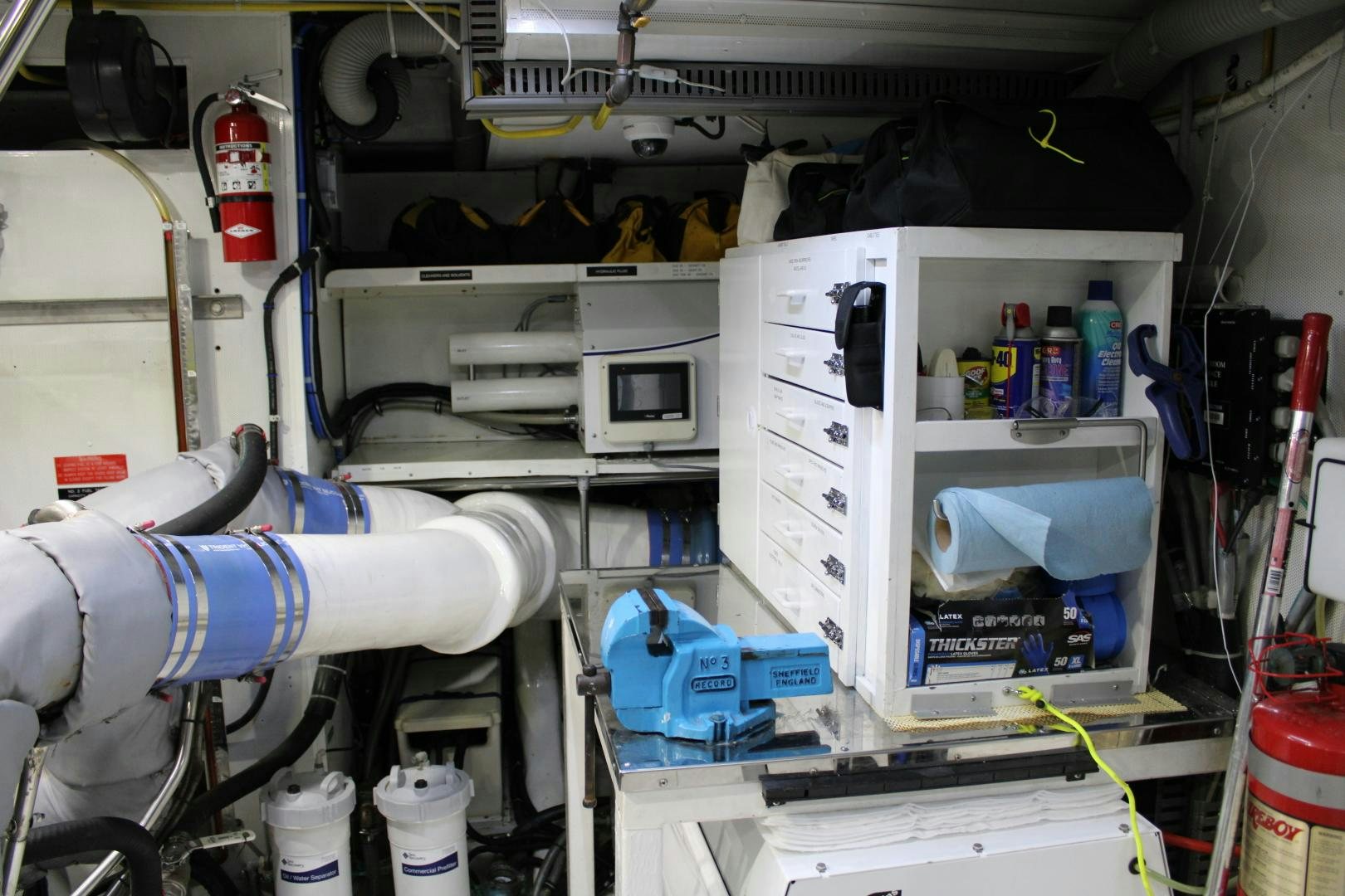 a machine with a few tools aboard SAFARI Yacht for Sale