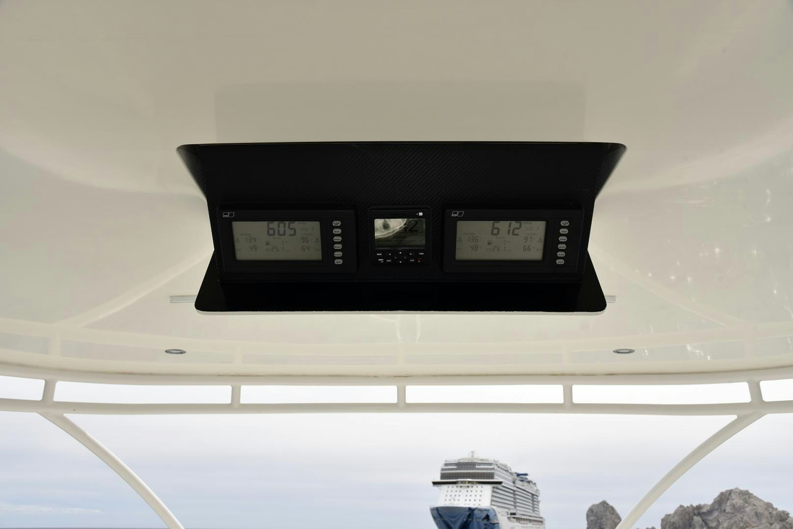 a black rectangular object with a white surface and a white wall and a black rectangular object with a aboard SALTY K Yacht for Sale