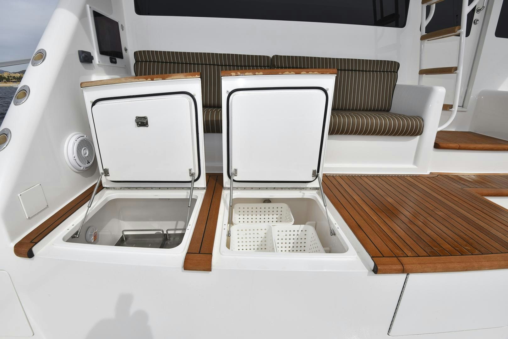 a group of white computers aboard SALTY K Yacht for Sale