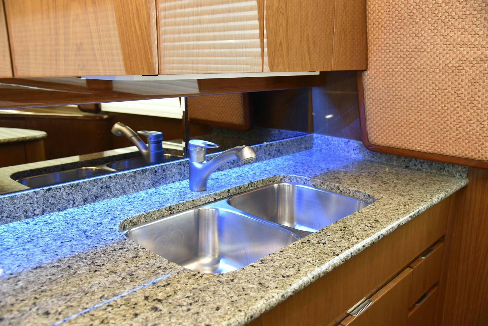 a kitchen sink with a faucet aboard SALTY K Yacht for Sale