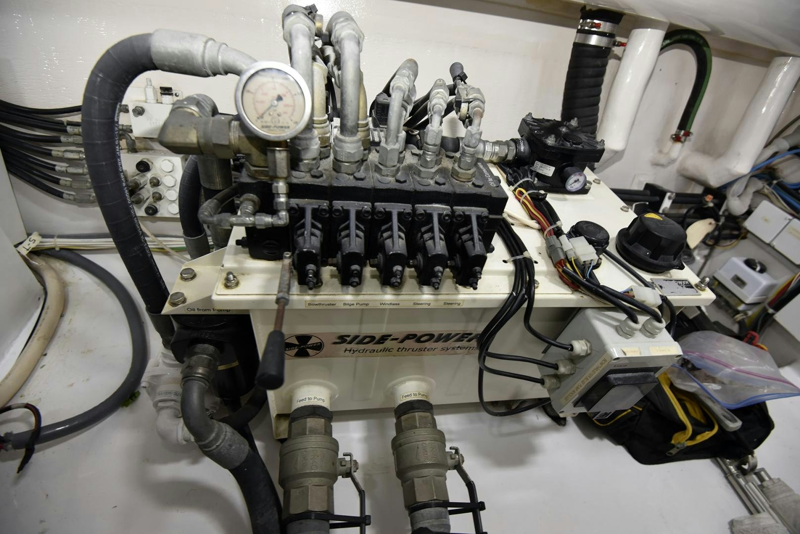 a close-up of a machine aboard SALTY K Yacht for Sale