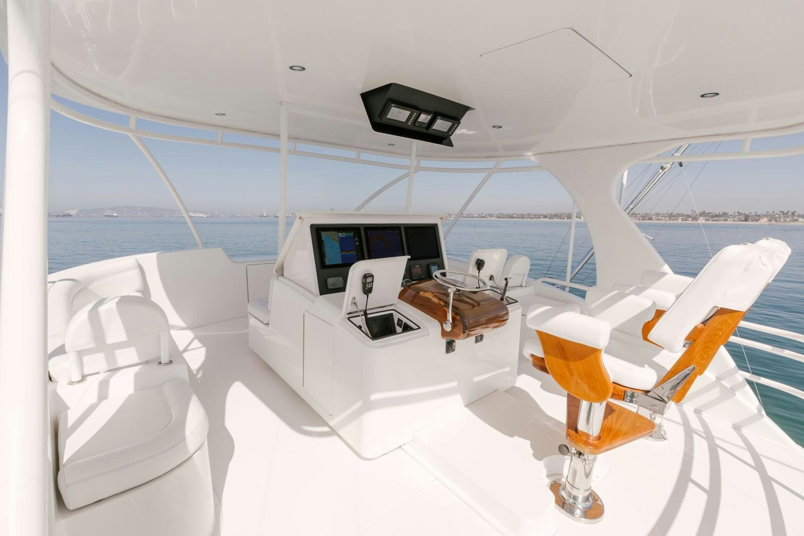 inside of a white tent aboard SALTY K Yacht for Sale
