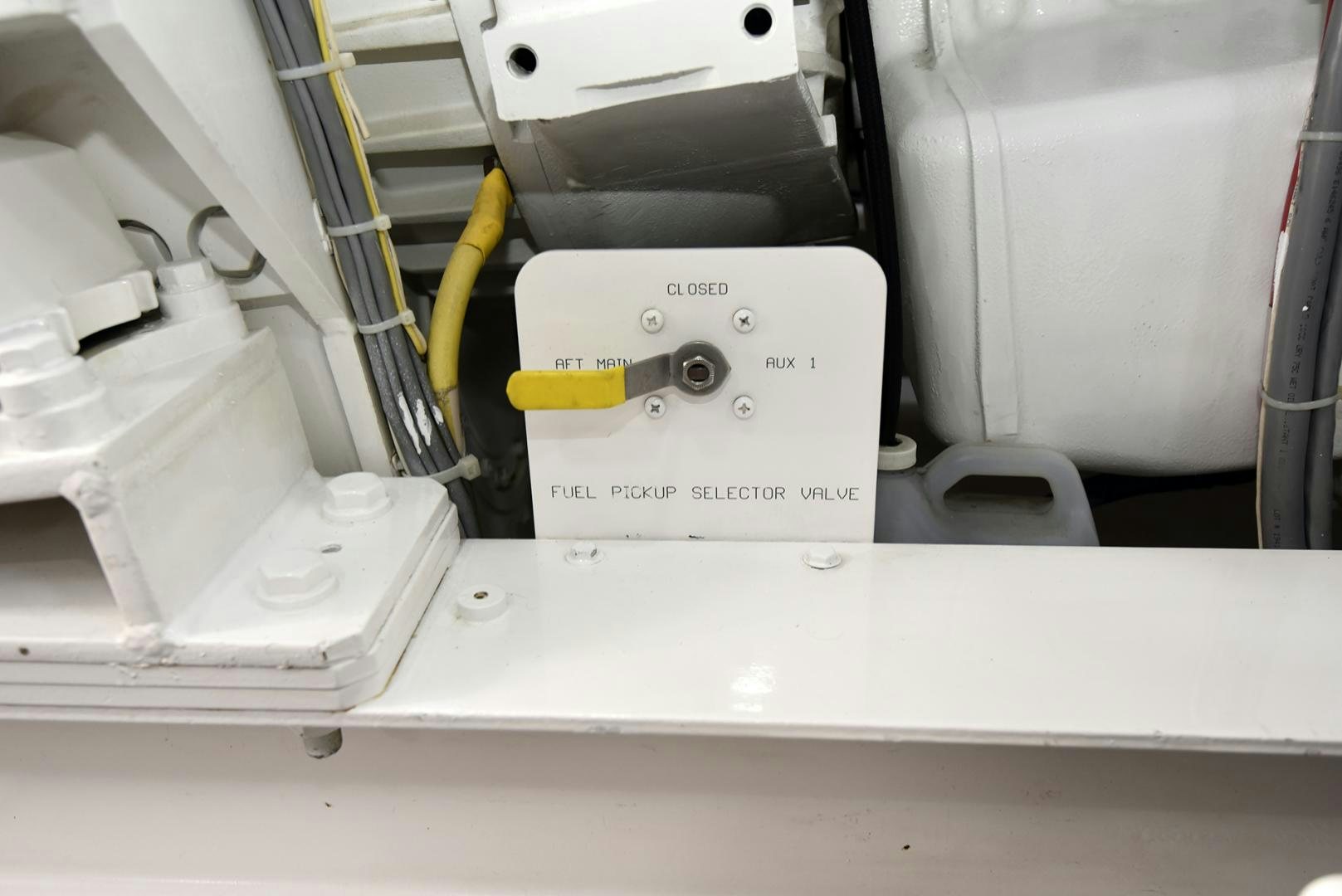 a white box with a yellow tape on it aboard SALTY K Yacht for Sale
