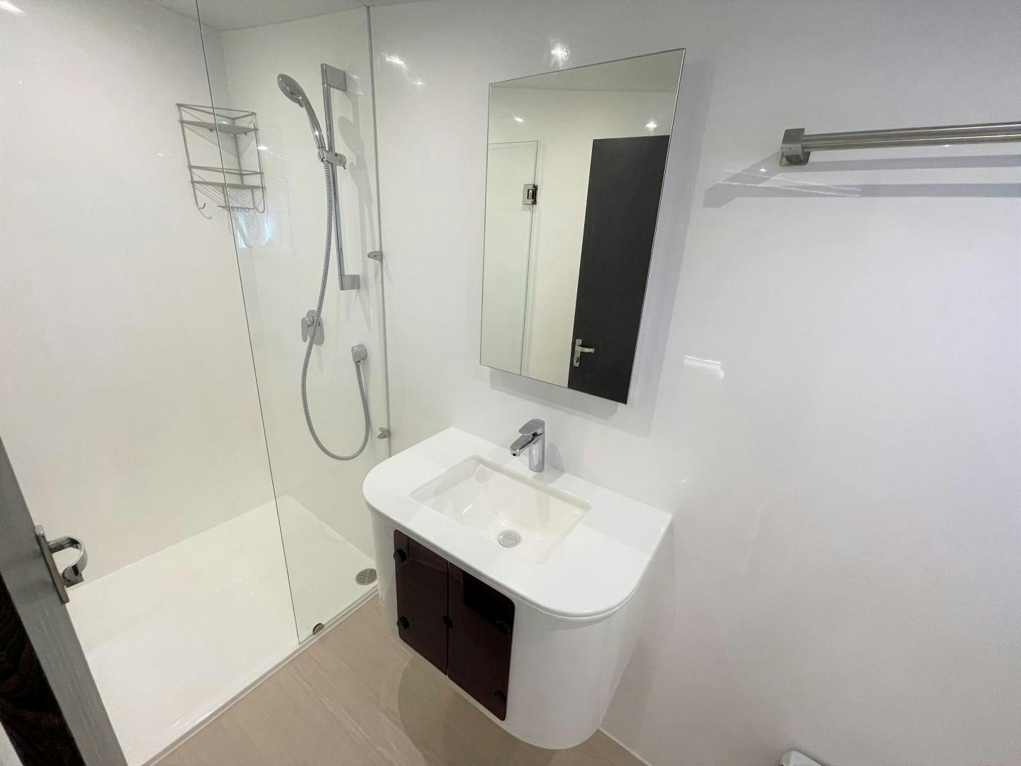 a bathroom with two sinks aboard SKYE Yacht for Sale