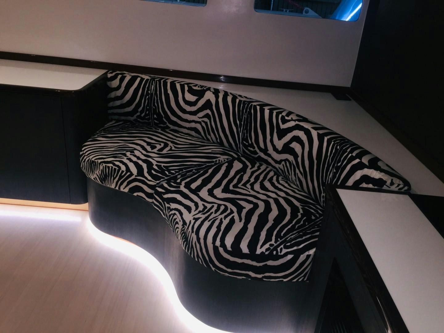 a black and white drawing of a lion on a white surface aboard SKYE Yacht for Sale