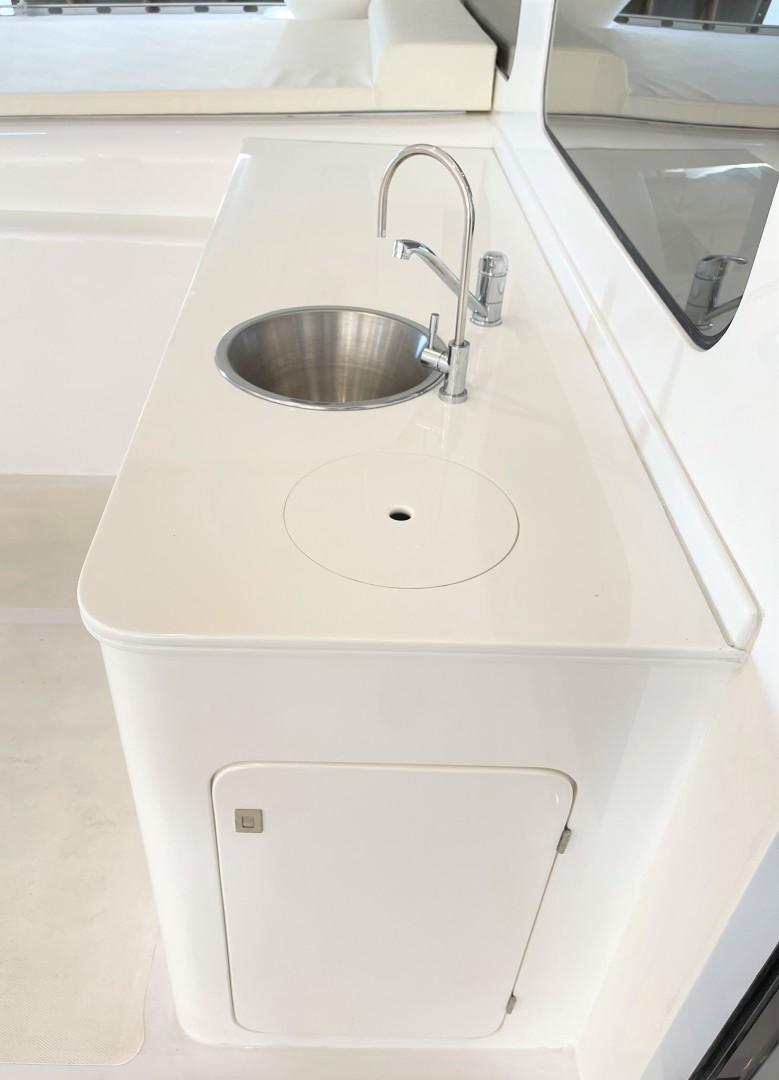 a sink with a faucet aboard SKYE Yacht for Sale