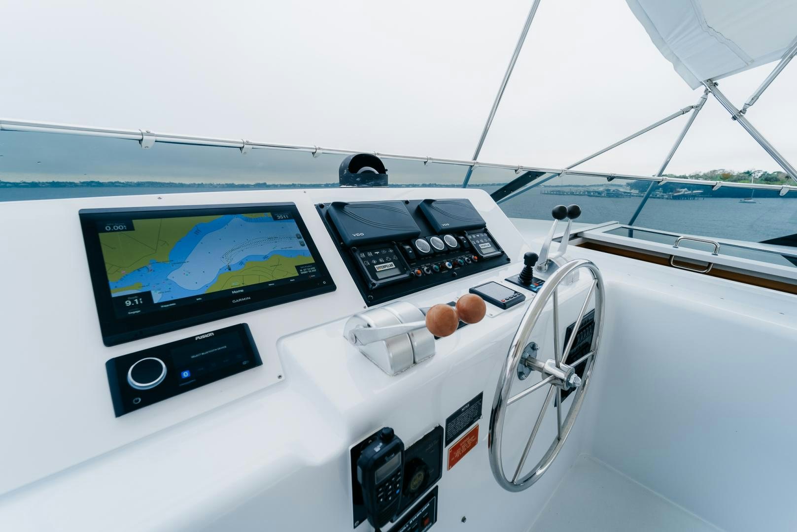 the cockpit of a plane aboard Haggis XV Yacht for Sale