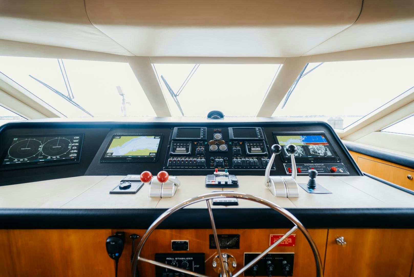 the inside of a control panel aboard Haggis XV Yacht for Sale