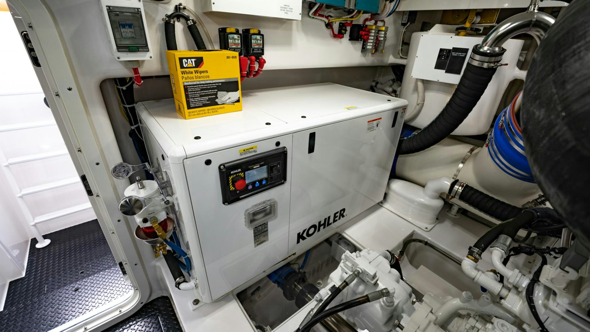 a machine with wires aboard WHY WOULDN'T WE Yacht for Sale