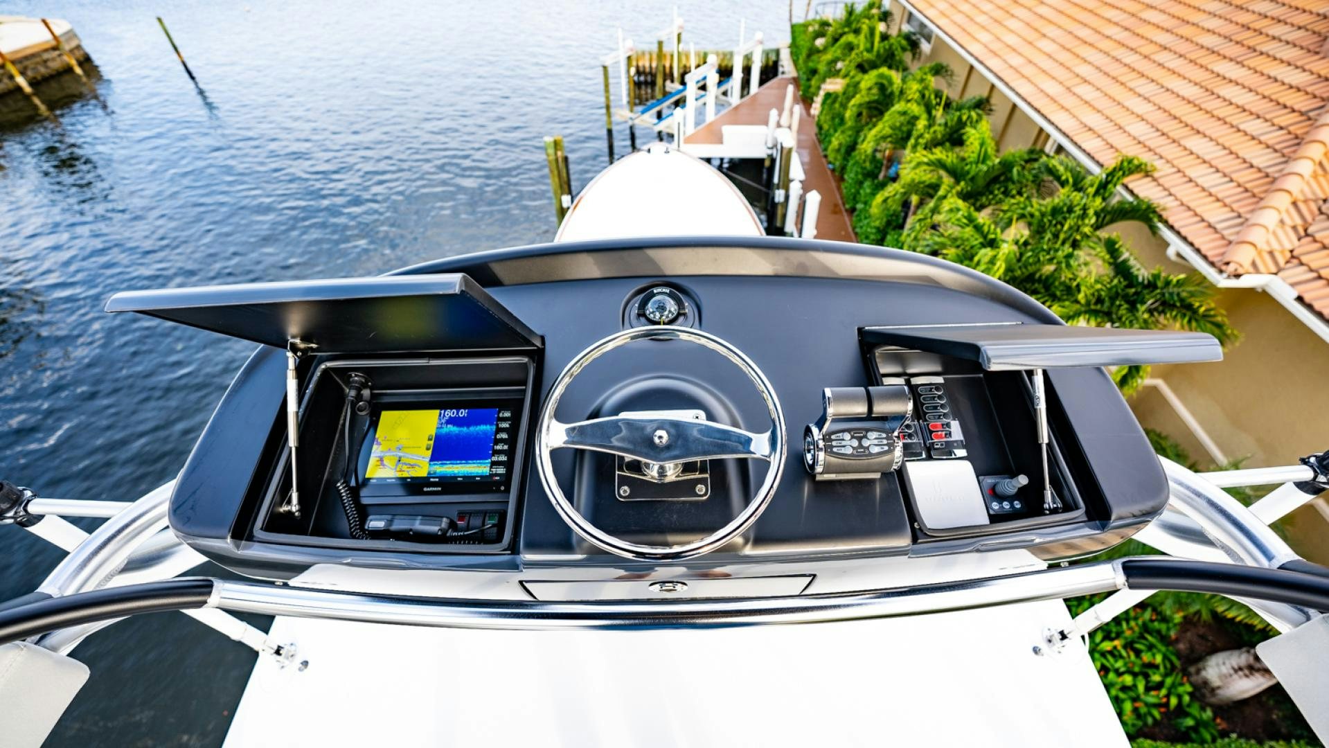 the front of a boat aboard WHY WOULDN'T WE Yacht for Sale