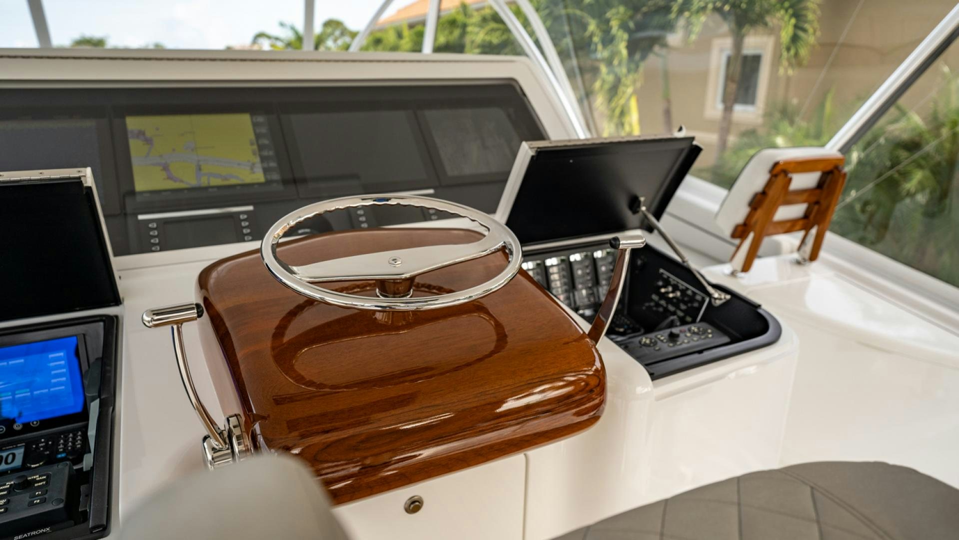 a glass of beer on a table aboard WHY WOULDN'T WE Yacht for Sale