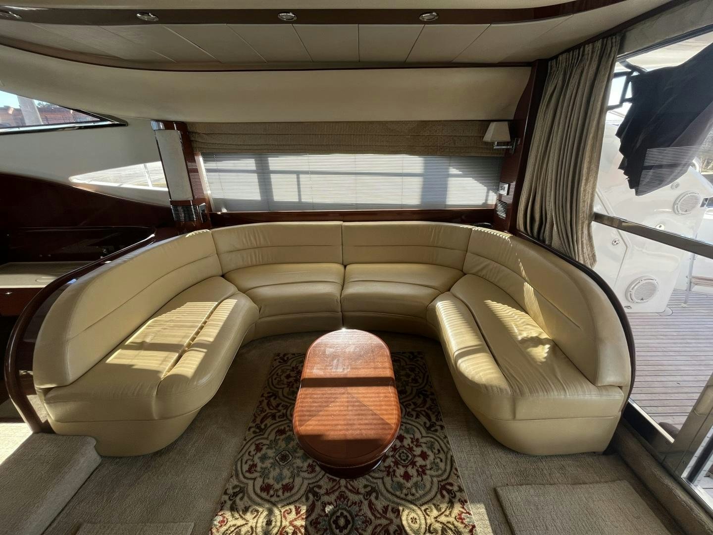 a room with seats aboard SELAH WAY Yacht for Sale
