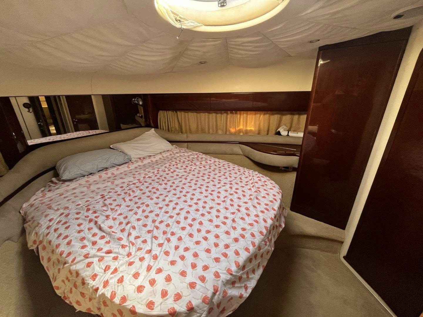 a double bed in a room aboard SELAH WAY Yacht for Sale