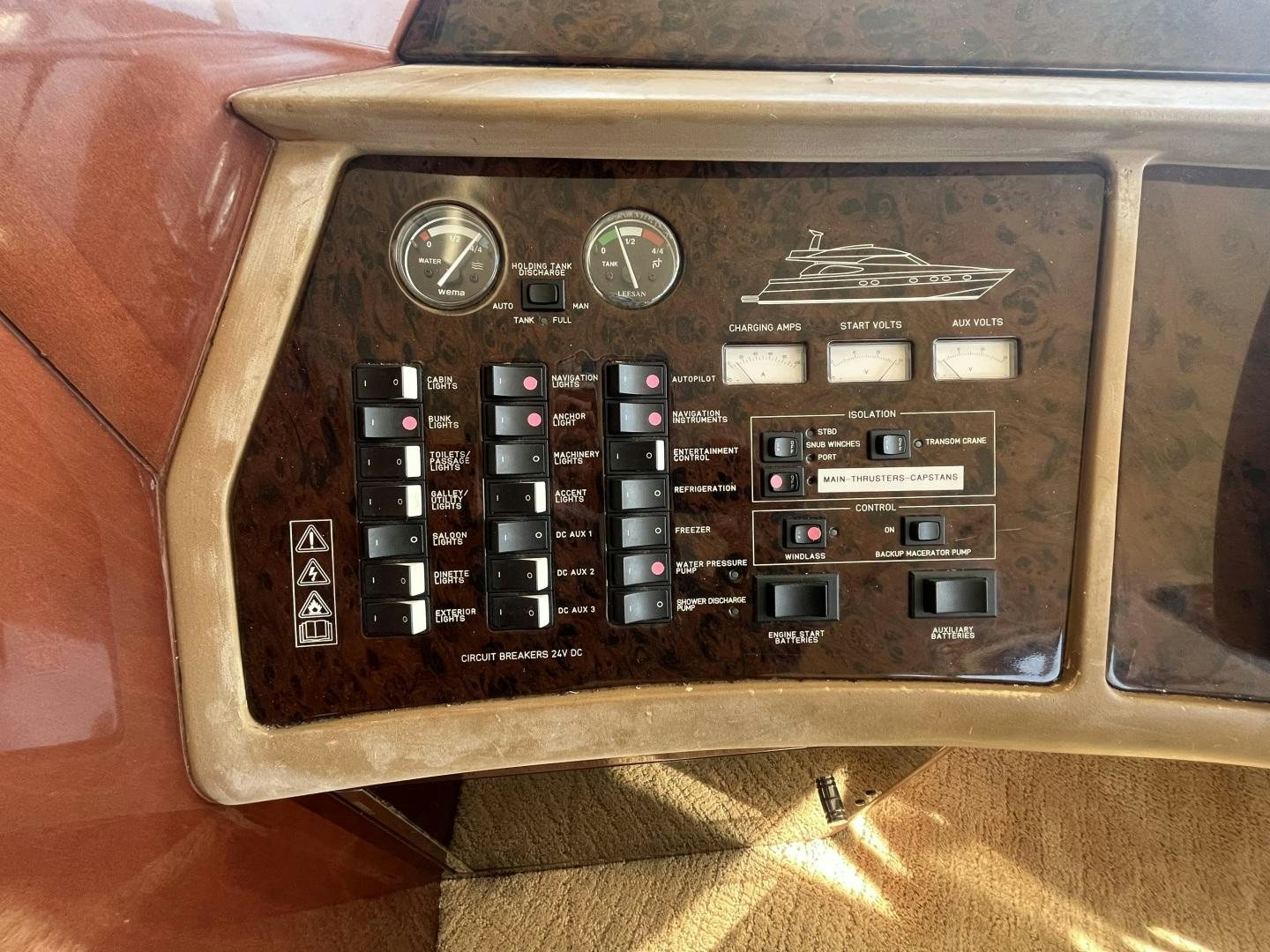 a remote control on a couch aboard SELAH WAY Yacht for Sale