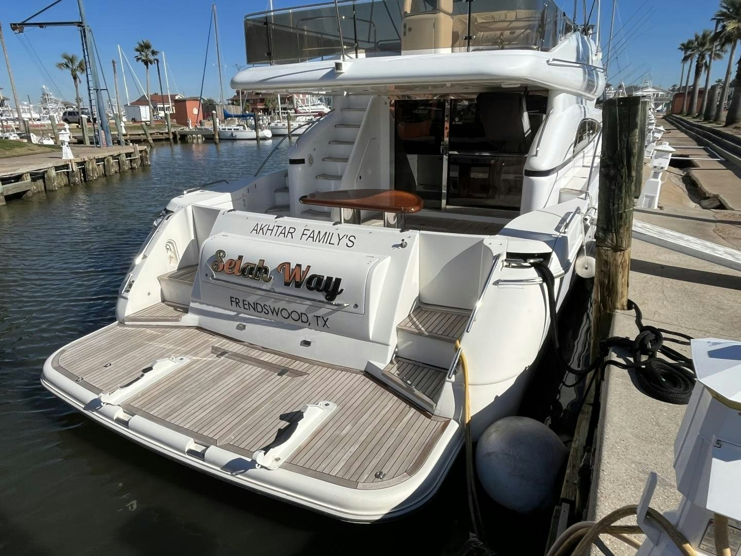 a boat docked at a pier aboard SELAH WAY Yacht for Sale