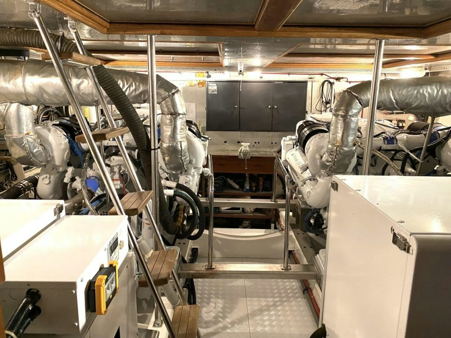 a room with machinery aboard Applaus Yacht for Sale