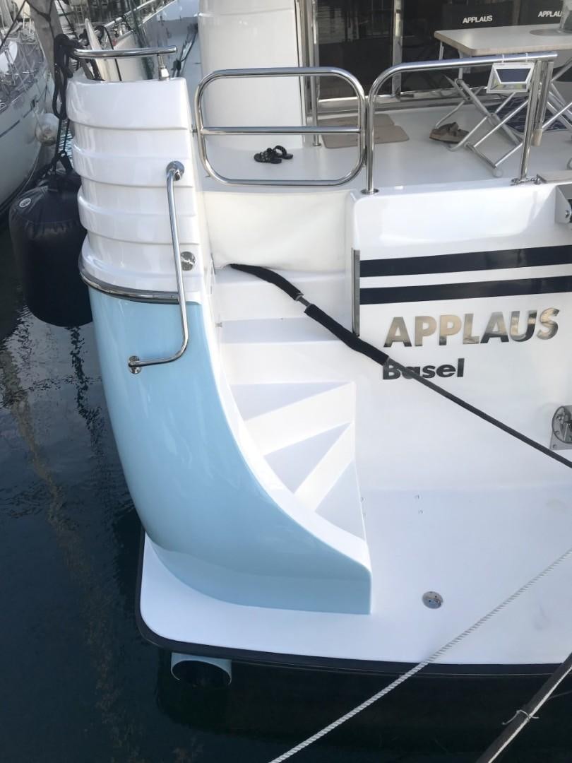 a white and blue machine aboard Applaus Yacht for Sale