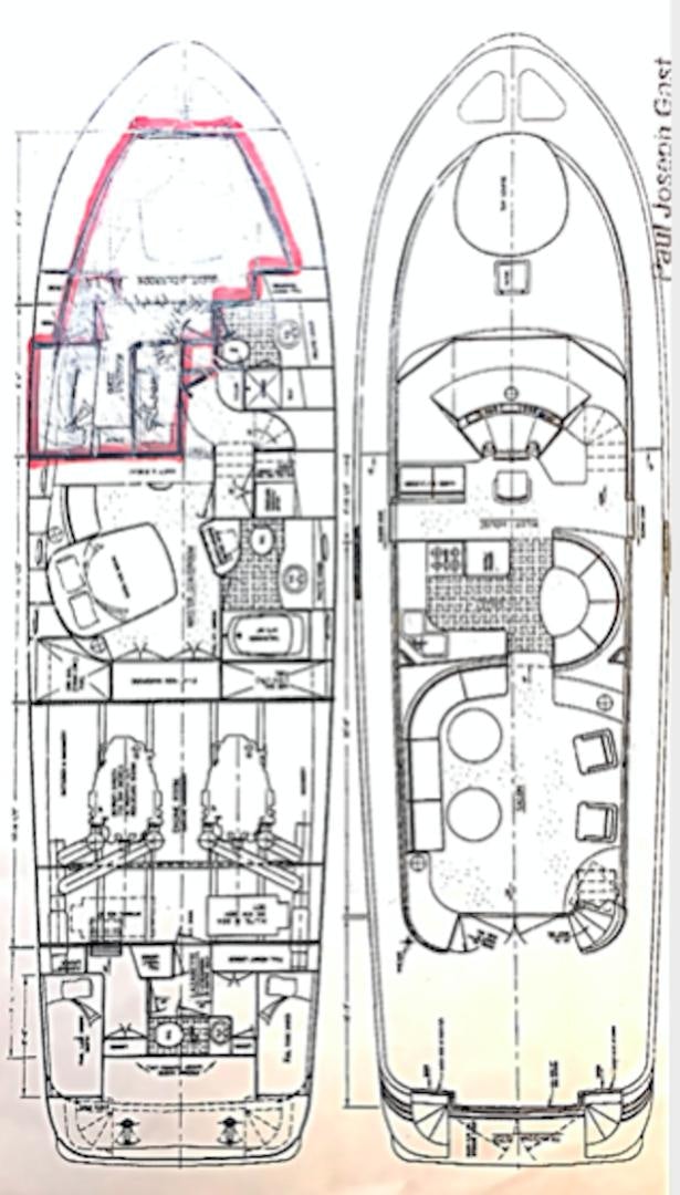 diagram, engineering drawing aboard Applaus Yacht for Sale