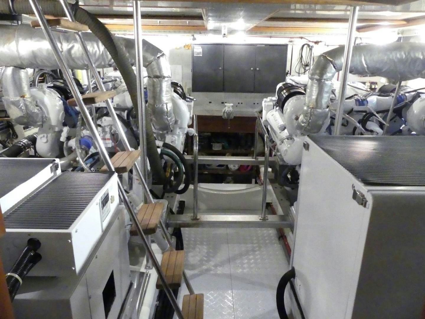 a large room with machinery aboard Applaus Yacht for Sale